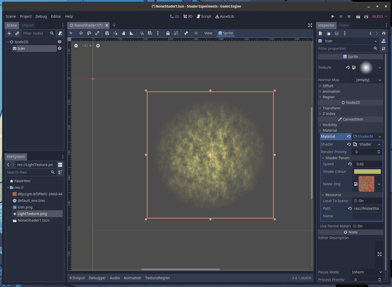 Godot smoke shader effect